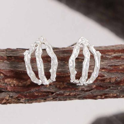 Fashion Irregular Hollow Claws 925 Sterling Silver Stud Earrings