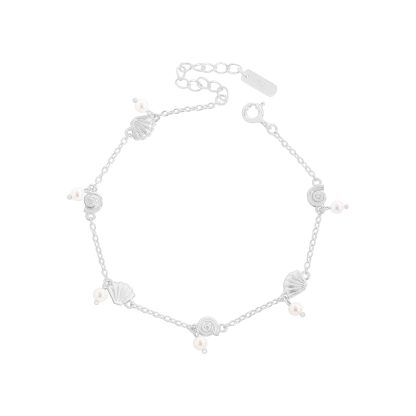 Office Cute Shell Pearl  Conch 925 Sterling Silver Bracelet