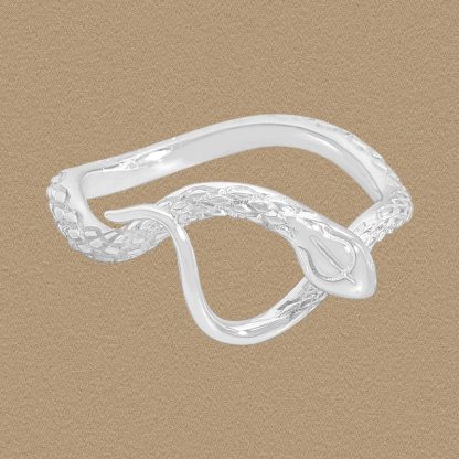 Elegant Irregular Animal Snake 925 Sterling Silver Adjustable Ring