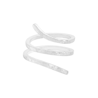 Fashion Multi Layers Snake Shape 925 Sterling Silver Adjustable Ring