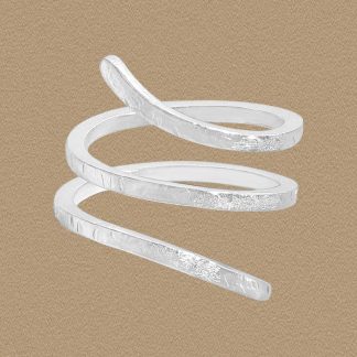 Fashion Multi Layers Snake Shape 925 Sterling Silver Adjustable Ring