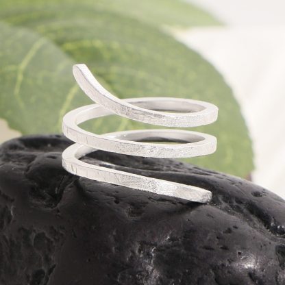 Fashion Multi Layers Snake Shape 925 Sterling Silver Adjustable Ring