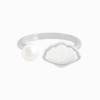 Offic Natural Pearl Shell 925 Sterling Silver Adjustable Ring