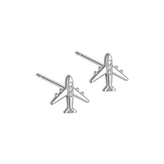 Birthday Gifts Women/Men  Airplane Rhinestone Plane 925 Sterling Silver Stud Earrings