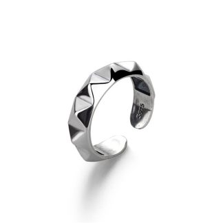 Fashion Rivet 925 Sterling Silver Adjustable Ring