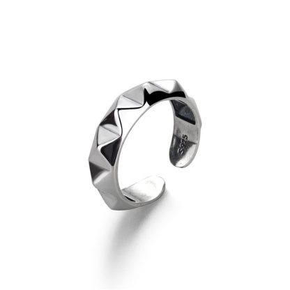 Fashion Rivet 925 Sterling Silver Adjustable Ring