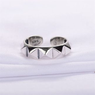 Fashion Rivet 925 Sterling Silver Adjustable Ring
