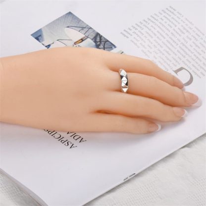 Fashion Rivet 925 Sterling Silver Adjustable Ring