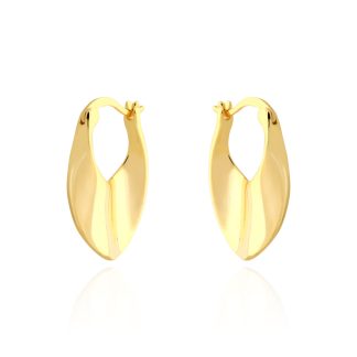 Irregular Geometric 925 Sterling Silver Chunky Teardrop Huggie Hoop Earrings