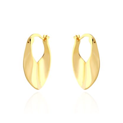 Irregular Geometric 925 Sterling Silver Chunky Teardrop Huggie Hoop Earrings