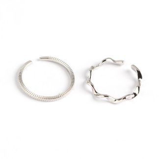 Simple Wave Twisted 925 Sterling Silver Adjustable Ring