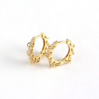 Geometry Mini Circles CZ 925 Sterling Silver Hoop Earrings