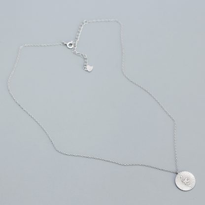 Modern Snake Animal Round Coin 925 Sterling Silver Necklace