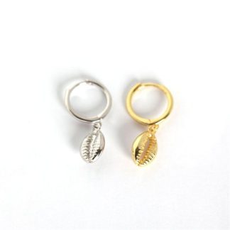 Simple Hollow Shell 925 Sterling Silver Leverback Earrings