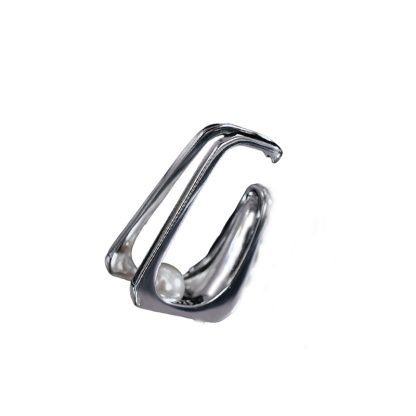 Fashion Geometry Rectangle Shell Pearl 925 Sterling Silver Non-Pierced Earring(Single)