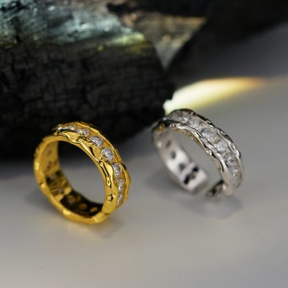 Fashion Round CZ Simple Irregular Border 925 Sterling Silver Non-Pierced Earring(Single)
