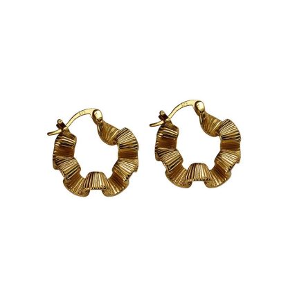 Office Irregular Hollow Flower 925 Sterling Silver Hoop Earring(Single)