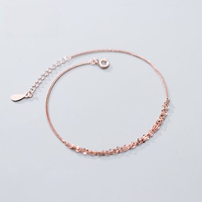 Simple Twisted Multi 925 Sterling Silver Strand Chain Anklet