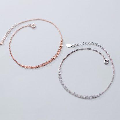 Simple Twisted Multi 925 Sterling Silver Strand Chain Anklet