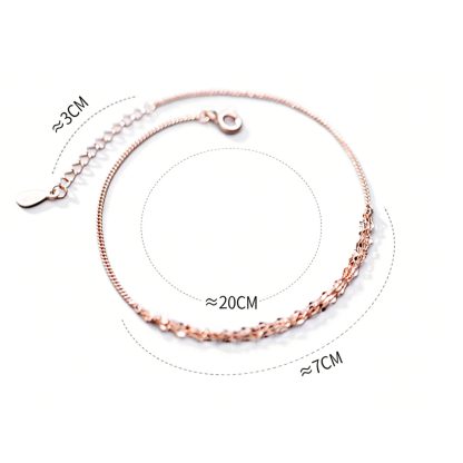 Simple Twisted Multi 925 Sterling Silver Strand Chain Anklet