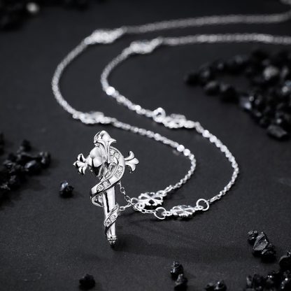 Elegant Fashion Clavicle Religious Cross Snake Cubic Zirconia 925 Sterling Silver Necklace O Chain Station Necklace