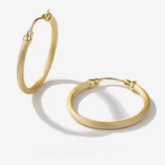 Geometric 925 Sterling Silver Round Matte Frosted Circle Hoop Earrings