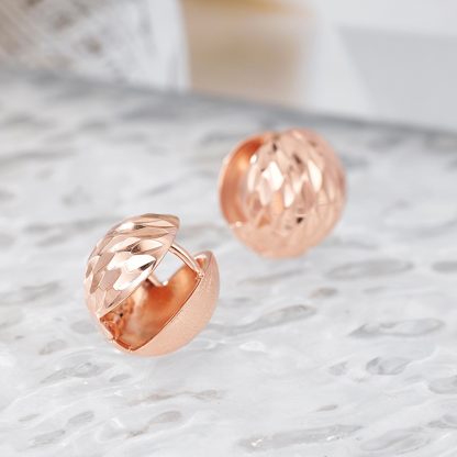 Modern Minimalist Fashion Jewelry Geometric Brushed Matte And Diamond Cut Laser Texture Hinged Clip  Round Dome Pure Metal 925 Sterling Silver Earrings