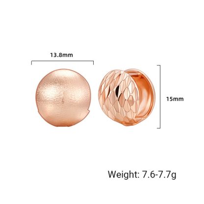 Modern Minimalist Fashion Jewelry Geometric Brushed Matte And Diamond Cut Laser Texture Hinged Clip  Round Dome Pure Metal 925 Sterling Silver Earrings