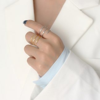 Thorn Branch Textured Wrap S925 Sterling Silver Open Band Adjustable Ring
