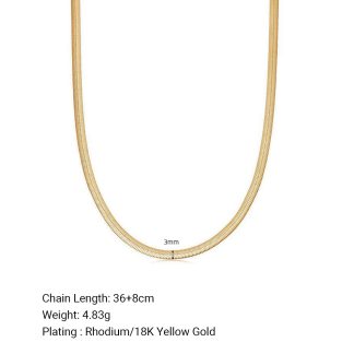 Minimalist Flat Herringbone Snake Chain Pure Metal 925 Sterling Silver Choker Necklace