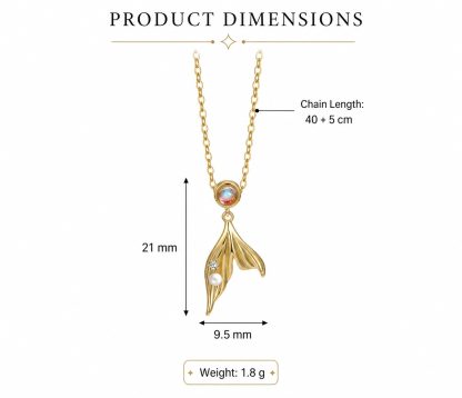 Mermaid Tail Pearl 925 Sterling Silver Necklace Semi Transparent Round Decorative Fashion Simple Pendant Necklace
