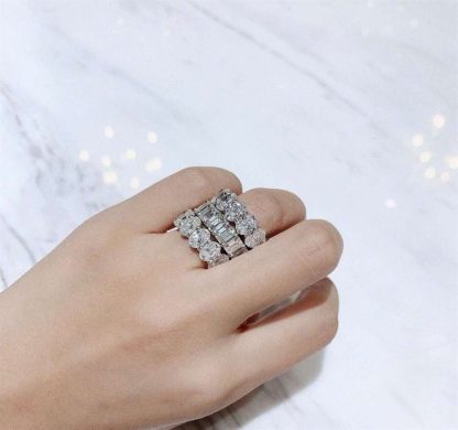 Elegant 5A CZ Wheel 925 Sterling Silver Ring