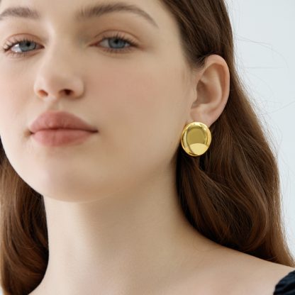 Modern Geometry 999 Sterling Silver Electroforming Irregular Ellipse Earrings