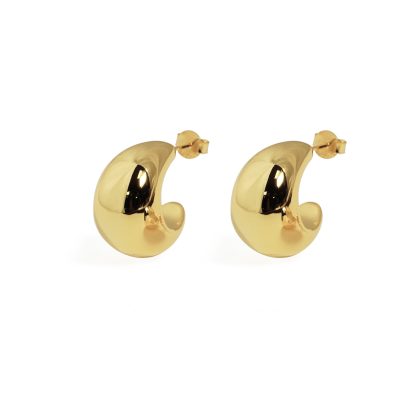 Modern Thickness S999 Sterling Silver Electroforming Huggie Hoop Earrings