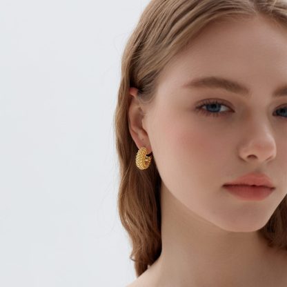 Chunky Office Electroforming Large Light Bold Look Exaggerated Jewelry Extra 999 Sterling Silver Round Hoop Earrings