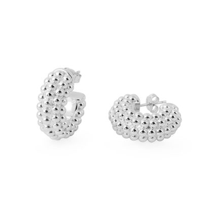 Chunky Office Electroforming Large Light Bold Look Exaggerated Jewelry Extra 999 Sterling Silver Round Hoop Earrings