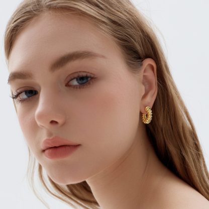 Large Chunky Electroforming Hollow Light Exaggerated Jewelry Bold Look Extra Large Statement Hoop Earrings