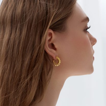 Large Chunky Electroforming Hollow Light Exaggerated Jewelry Bold Look Extra Large Statement Hoop Earrings