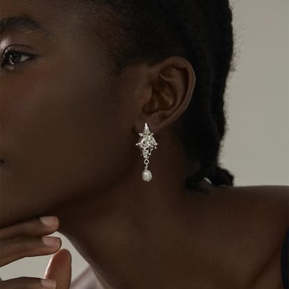 Fashion Jewelry For Women Trendy 999 Pure Silver Electroforming Yellow gold-plated Irregular Lightweight Huge Conch Statement Stud Earrings