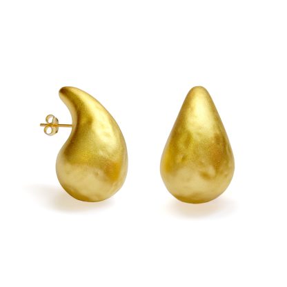 Party Large Irregular Textured Water Drop 999 Sterling Silver Statement Designer Jewelry Stud Earrings for Women Electroforming