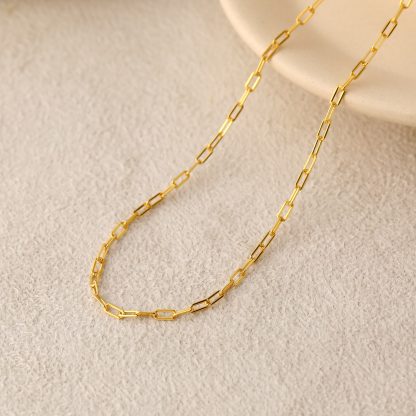 Simple Geometry Hollow Chain 925 Sterling Silver Choker Necklace