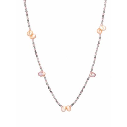 Minimalist Light Purple Gemstone Baroque Pearl Silver Beaded Adjustable Casual Romantic Occasions 925 Sterling Silver Necklace