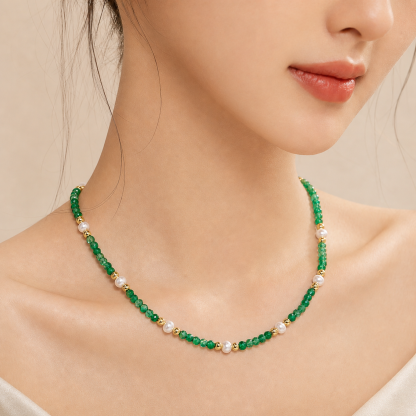Freshwater Pearl Beaded 18k Gold Plating Women Hypoallergenic Fine Jewellery Holiday Gift 925 Sterling Silver Necklace