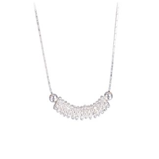 Geometric Beaded Design Silver 925 Sterling Silver Chain Necklace with Adjustable Length for Women 2025 Fashion Modern Elegant Gift