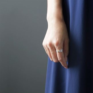 Abstract Butterfly Wing CZ 925 Sterling Silver Adjustable Ring