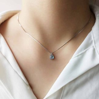 Beautiful Waterdrop 925 Sterling Silver Necklace