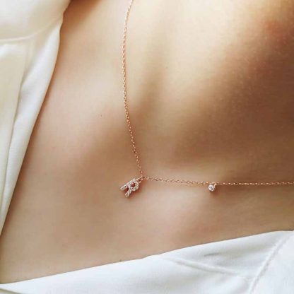 Holiday CZ 26 A-Z Initial Letters 925 Sterling Silver Necklace