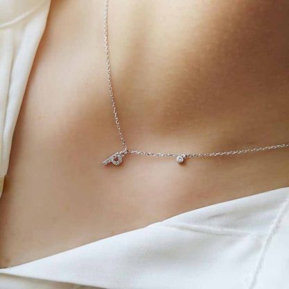 Holiday CZ 26 A-Z Initial Letters 925 Sterling Silver Necklace