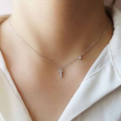 Holiday CZ 26 A-Z Initial Letters 925 Sterling Silver Necklace