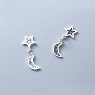 Vintage Stars Crescent Moon 925 Sterling Silver DIY Charms
